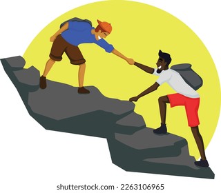 Black Lives Matter, BLM, No Racism, Statement. Young African Americans: man and woman against racism. Black citizens are fighting for equality. 