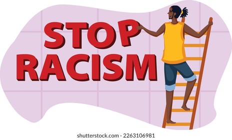 Black Lives Matter, BLM, No Racism, Statement. Young African Americans: man and woman against racism. Black citizens are fighting for equality. 