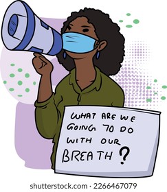 Black Lives Matter, BLM, No Racism, Statement. Young African Americans: man and woman against racism. Black citizens are fighting for equality. 