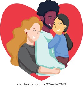 Black Lives Matter, BLM, No Racism, Statement. Young African Americans: man and woman against racism. Black citizens are fighting for equality. 