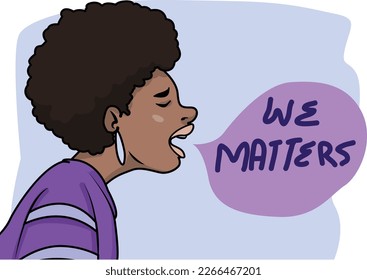 Black Lives Matter, BLM, No Racism, Statement. Young African Americans: man and woman against racism. Black citizens are fighting for equality. 