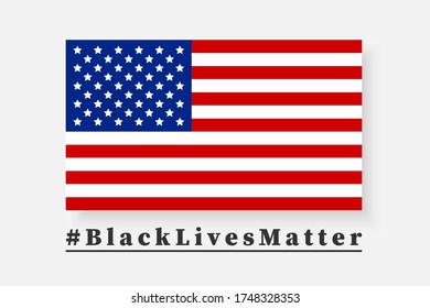 Black lives matter. I can't breathe. Protest banner about human right of black people in USA. Vector illustration