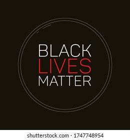 Black Lives Matter Circle Vector Illustration With Brown Background