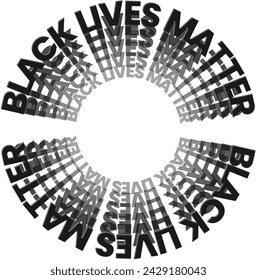 black lives matter with circular radial gradient font style