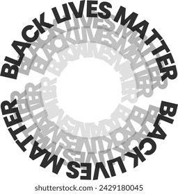 black lives matter with circular radial gradient font style