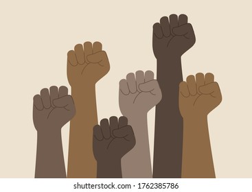 Black lives matter, clenched fists, African American community activism