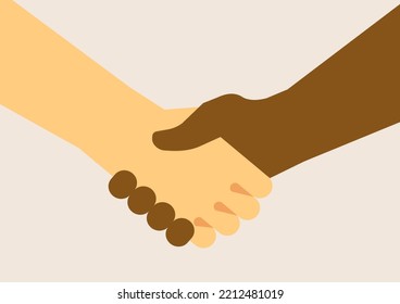 A Black Lives Matter concept of a black or Asian figure standing up for equality and diversity Among the community whilst amongst white people. vector illustration concept.