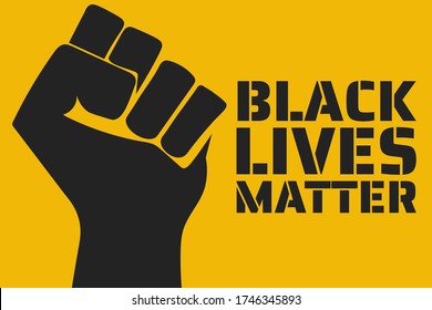 Black Lives Matter concept. Template for background, banner, poster with text inscription. Vector EPS10 illustration