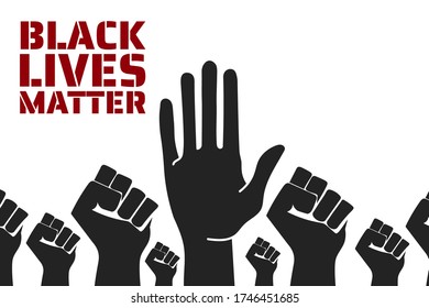 Black Lives Matter concept. Template for background, banner, poster with text inscription. Vector EPS10 illustration