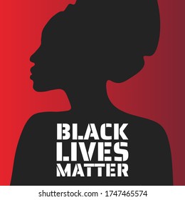 Black Lives Matter concept. Template for background, banner, poster with text inscription. Vector EPS10 illustration