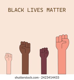 Black Lives Matter concept. Template for background, banner, poster with text inscription. Vector illustration. Eps file 156.