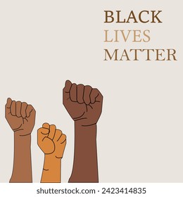 Black Lives Matter concept. Template for background, banner, poster with text inscription. Vector illustration. Eps file 154.