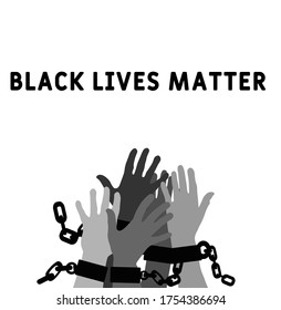 Black lives matter, crowd of people protesting for their rights.  Vector illustration in flat style. the march in protest of recent killings of black men by U.S. police.