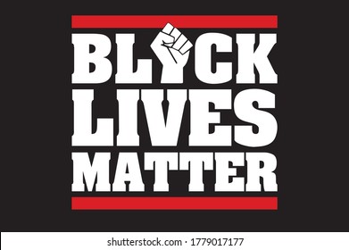 Black Lives Matter design with a raised fist sign vector - Print ready vector file