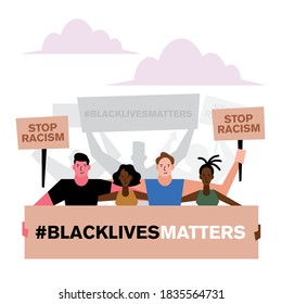 Black lives matter with fist design of Protest justice and racism theme Vector illustration
