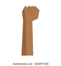 Black lives matter fist hand up design of Protest justice and racism theme Vector illustration