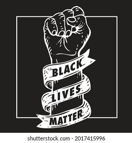 Black Lives Matter Fist Illustration Poster Style