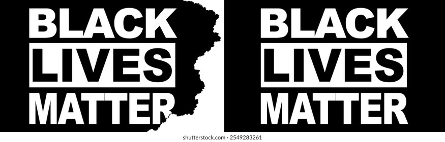 Black Lives Matter flags vector. Standard flag and with torn edges