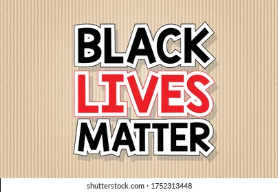 Black lives matter font banner illustration