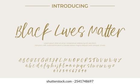 Black Lives Matter Font Stylish brush painted an uppercase vector letters, alphabet, typeface