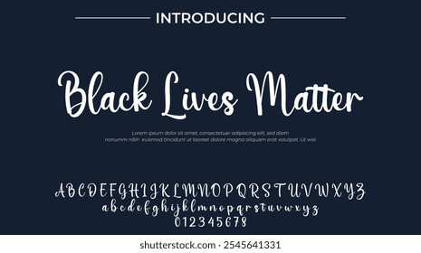 Black Lives Matter Font Stylish brush painted an uppercase vector letters, alphabet, typeface