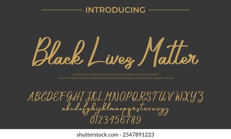 Black Lives Matter Font Stylish brush painted an uppercase vector letters, alphabet, typeface