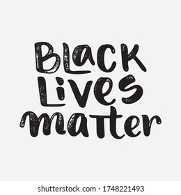 Black Lives Matter - hand drawn lettering phrase isolated on the white background.Vector logo design for card, poster, t-shirt print.