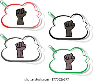 Black lives matter. Hand symbol for all black lives matter protest in USA to stop violence to black people. Message for protest action. Vector illustartion