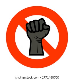 Black lives matter. Hand symbol for all black lives matter protest in USA to stop violence to black people. Vintage hand silhouette poster. Vector illustration