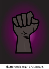 Black lives matter. Hand symbol for all black lives matter protest in USA to stop violence to black people. Message for protest action. Vintage hand silhouette poster. Vector illustration