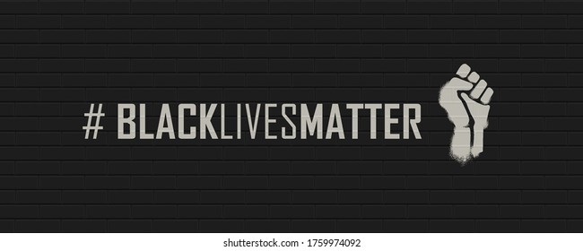 Black Lives Matter Hashtag on a brick wall. Vector illustration EPS10