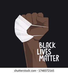 Black lives matter. Human. Vector. Mask. Remembrance, clove.