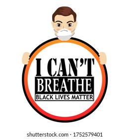 Black Lives Matter Icon. I Can't Breathe Sign. Stop Violent With Black People Logo T Shirt.