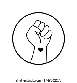 Black lives matter icon isolated on white background