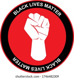 Black Lives Matter Icon On White Background, Vector Illustration. Black Lives Matter Illustration With Strong Fist