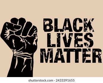 black lives matter illustration. hand fist.