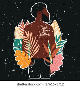 Black Lives Matter illustration with black man