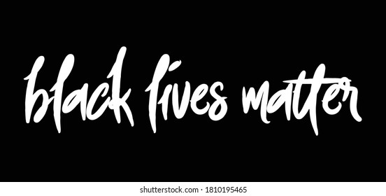 Black Lives Matter lettering simple design on black background. Vector EPS 10.