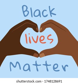 Black lives matter  love hands sign