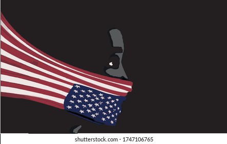 Black lives matter Masked flag US. Vector design 