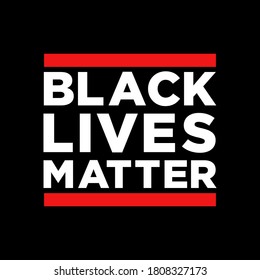 Black Lives matter modern banner, sign, design concept, social media post with white text and red lines on a black background. 