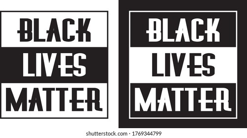 Black lives matter modern logo, banner, design concept, sign, with black and white text on a flat background