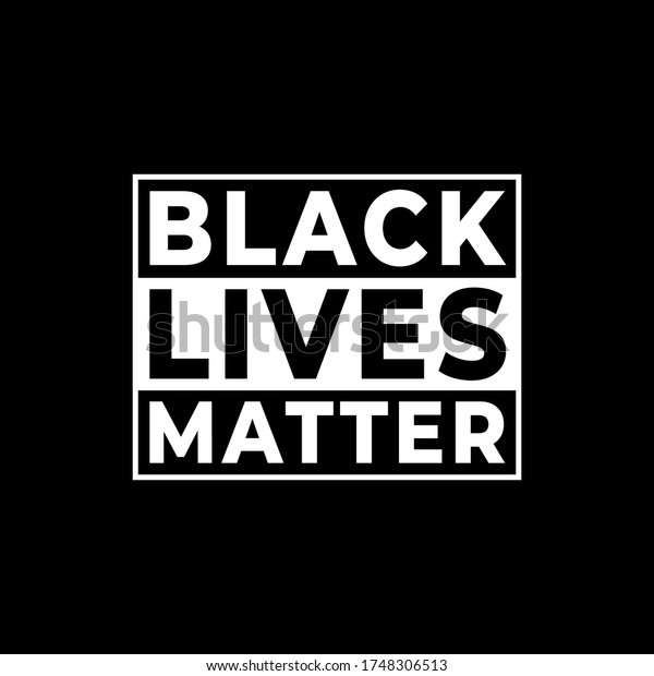 Black lives\
matter modern logo, banner, design concept, sign, with black and\
white text on a flat black background.\
