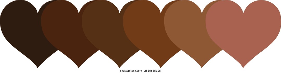 Black lives matter movement. Hearts in human skin color. Colour of human skin Black lives matter.