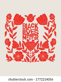 Black lives matter phrase poster vector