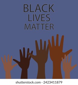 Black Lives Matter poster. Clenched Fist With Africa continent symbol.  Vector illustration. Eps file 162.