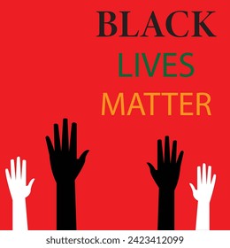 Black Lives Matter poster. Clenched Fist With Africa continent symbol.  Vector illustration. Eps file 153.