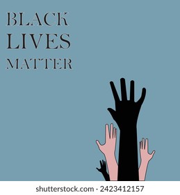 Black Lives Matter poster. Clenched Fist With Africa continent symbol.  Vector illustration. Eps file 152.