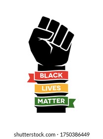 Black Lives Matter Poster illustration design. Raised fist