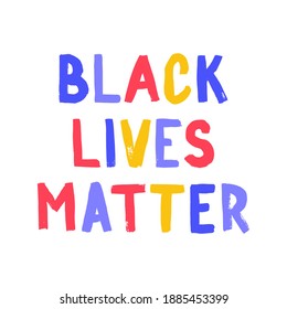 Black lives matter poster. Social media content banner anti racism. Hand-drawn calligraphy artwork